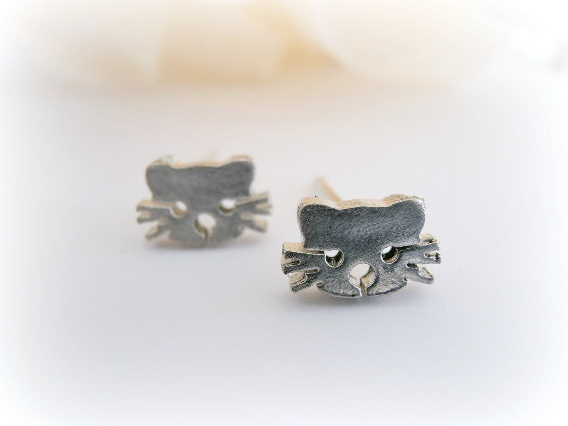 Stainless Steel Kitty Earrings