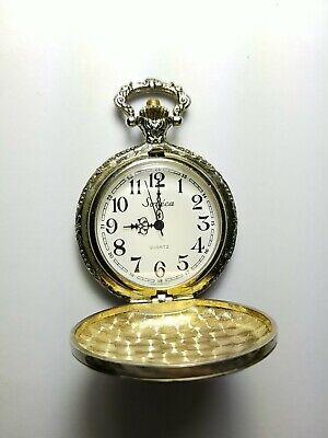 Retro Bronze Fish Quartz Pocket Watch