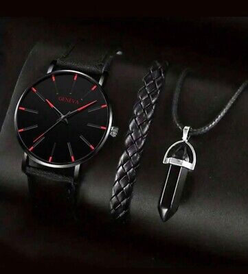 Men's Watch Set with Necklace and Bracelet