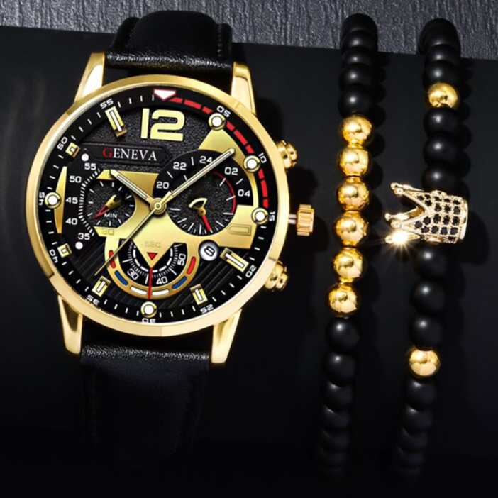 3pcs Men`s Luxurious Watch Set