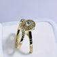 Vintage Look Ring Set with Rhinestones - Size 8