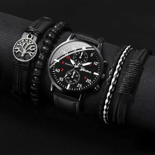 Men's Luxury Watch and Bracelet Set