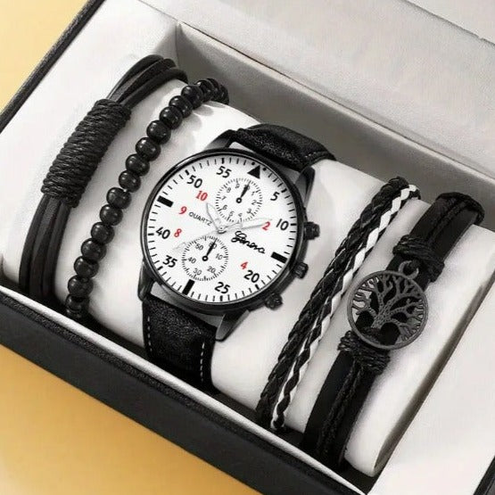 Men's Luxury Watch and Bracelet Set