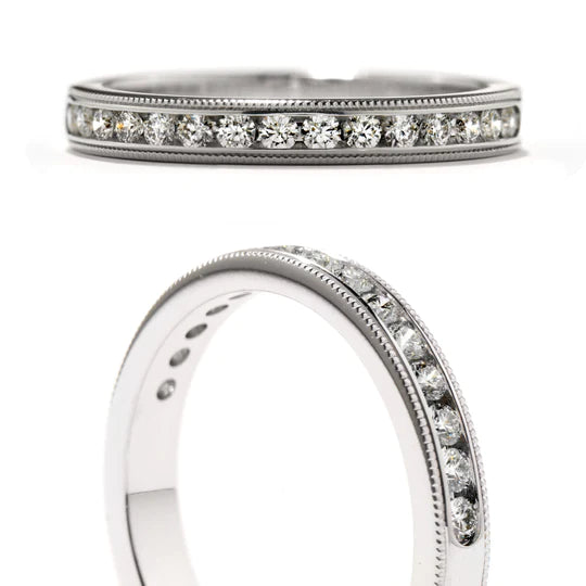 Art Inspired Eternity Ring With Cubic Zirconia Size 8