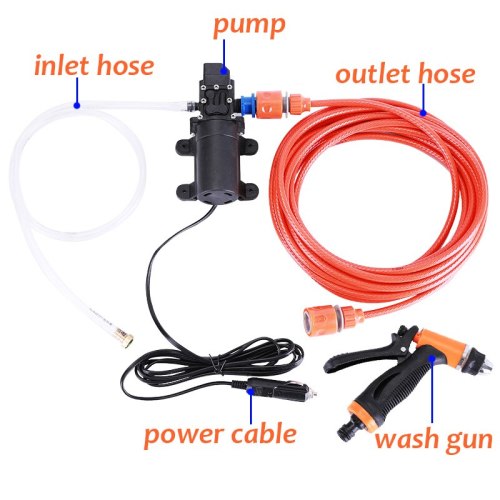 12V High-Pressure Portable Electric Water Pump Car Washer Set