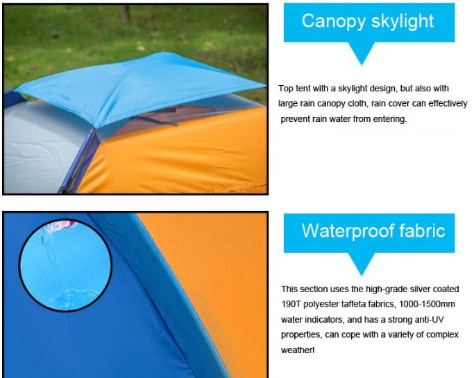 2 Man Tent in Zipper Bag - Lightweight & Easy to Install (200 X 150 X 110 Cm) freeshipping - Dealz4all Store