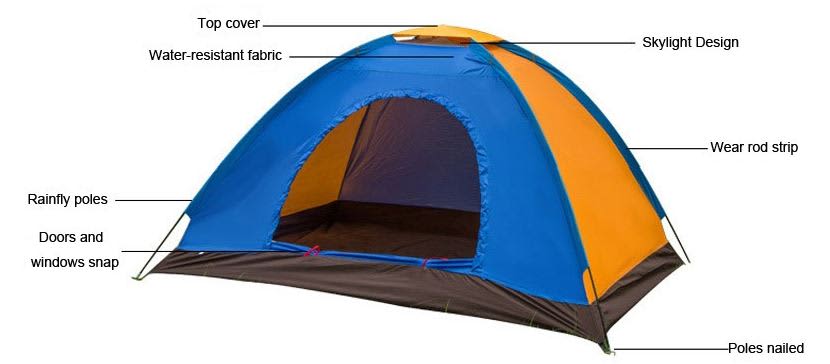2 Man Tent in Zipper Bag - Lightweight & Easy to Install (200 X 150 X 110 Cm) freeshipping - Dealz4all Store
