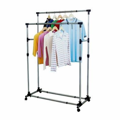 Double Pole Telescopic Clothes Rail freeshipping - Dealz4all Store