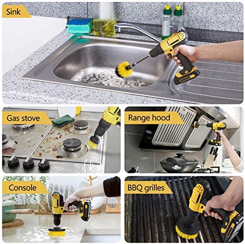 3 Piece Cleaning Brushes Kit for Electric Drill - All Purpose Power Scrubber