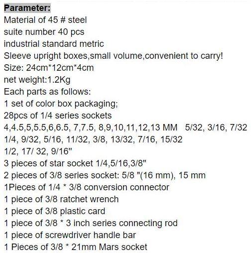 40 Piece Combination Socket Wrench Set freeshipping - Dealz4all Store