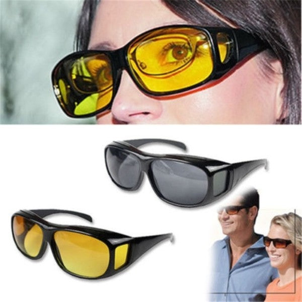 2 in 1 HD Vision Wrap Around Glasses - Night Vision Driving Anti Glare