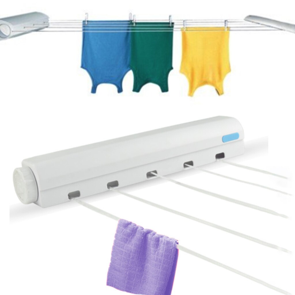 Wall-Mounted Retractable Laundry Clothesline