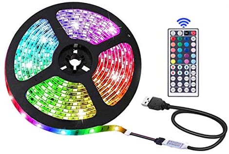 5M USB RGB LED 5050 Strip Light 16 Colours With Remote Control
