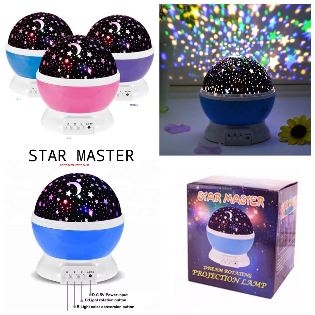 Kids Large Star Master Rotating Projection Lamp