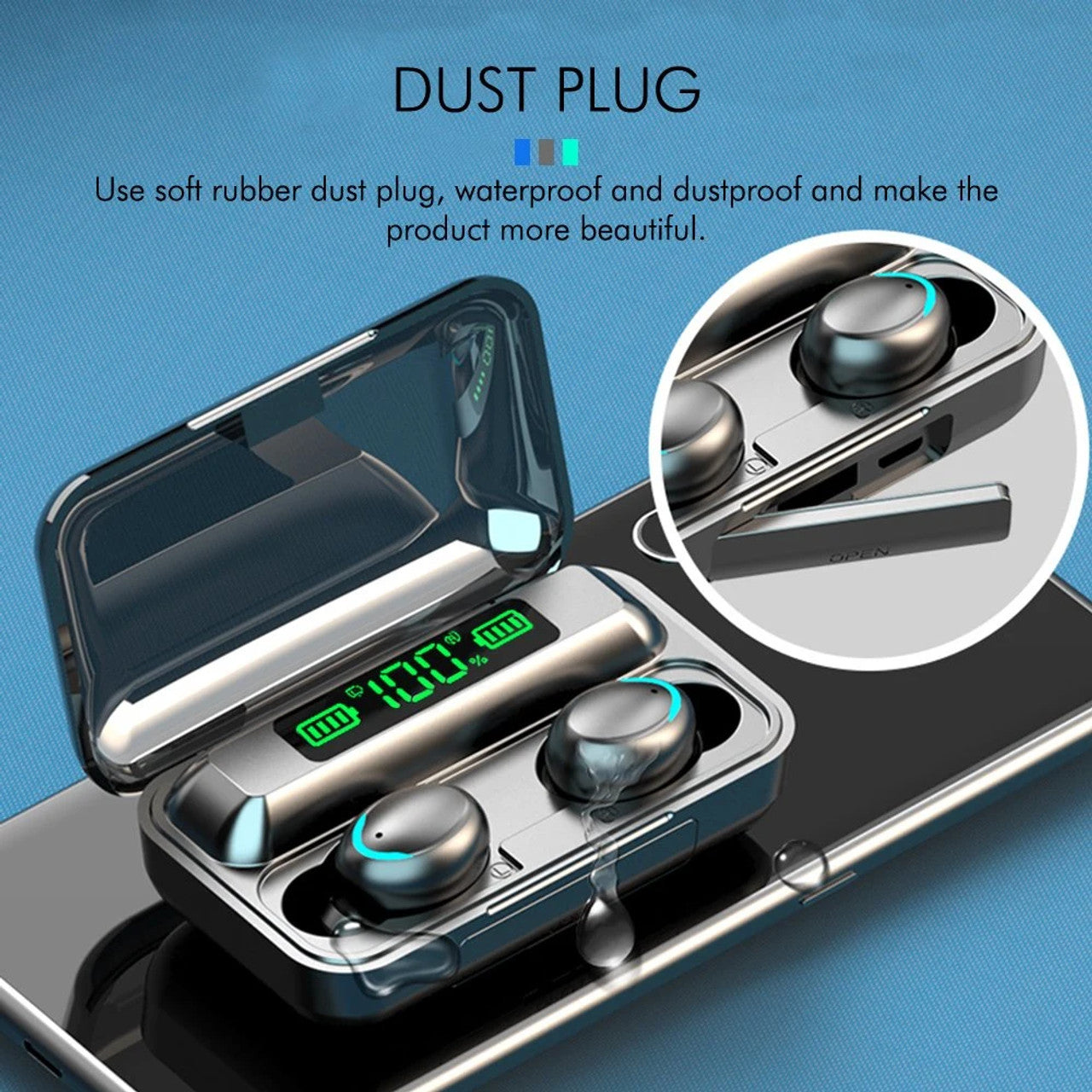 True Wireless Bluetooth Earphones / Earpods with Charging Case