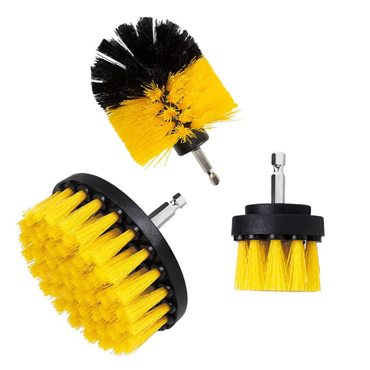 3 Piece Cleaning Brushes Kit for Electric Drill - All Purpose Power Scrubber