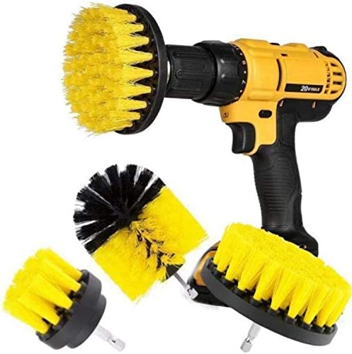 3 Piece Cleaning Brushes Kit for Electric Drill - All Purpose Power Scrubber