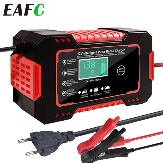 Universal Intelligent 12V 6A Pulse Repair Car Battery Charger
