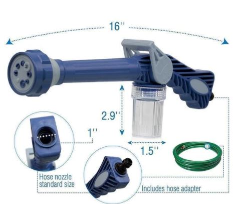 EZ jet Water & Soap Cannon - 8 Nozzle Multi-Function Spray Gun freeshipping - Dealz4all Store
