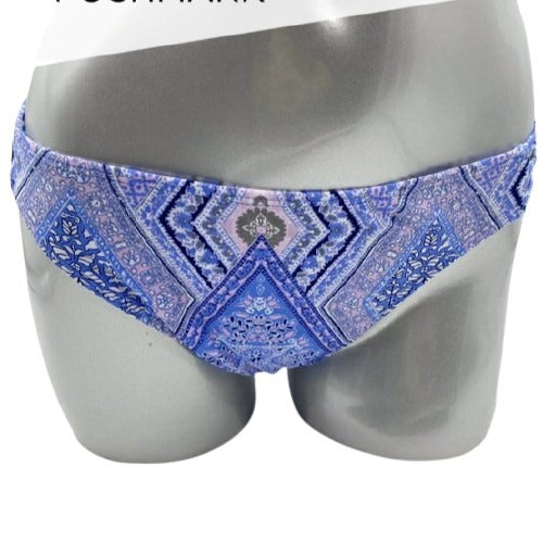 Xhilaration Plus Size Ruched Back Periwinkle Paisley Bikini Bottom 24/26W  With Hoop earrings freeshipping - Dealz4all Store