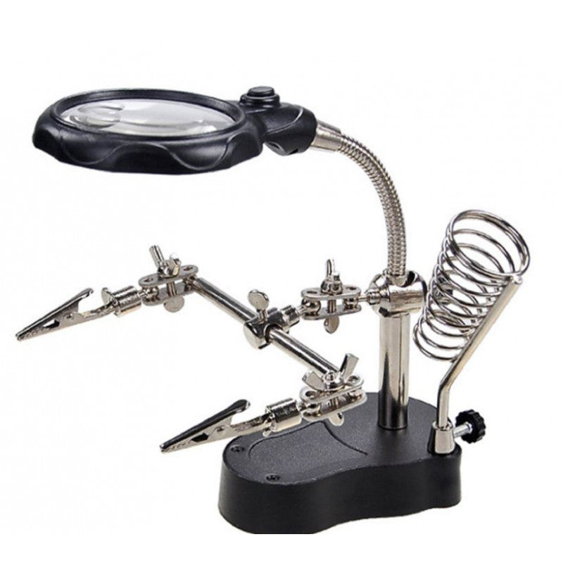 Helping Hand Magnifier LED Light With Soldering Stand