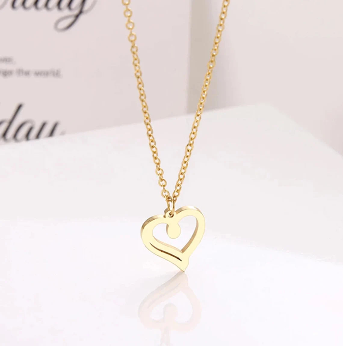 Heart Necklace 45 cm In Titanium